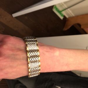 2 toned chain link bracelet, style of David Yurman